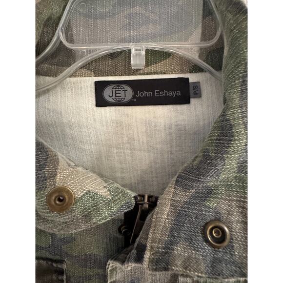 JET John Eshaya Women's Camo 3/4 Length Zip Jacket Cotton w/Lamb Leather Jacket - Picture 5 of 7